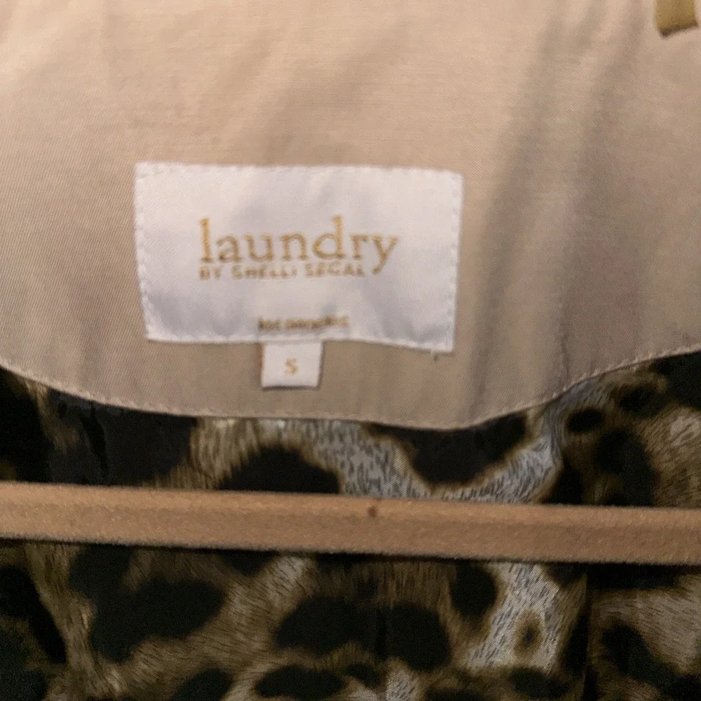 Laundry by Shelli Segal Women's Trench Coat Belted Leopard Small Beige - Picture 3 of 8